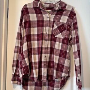 Garage Plaid Shirt - Burgundy and Cream